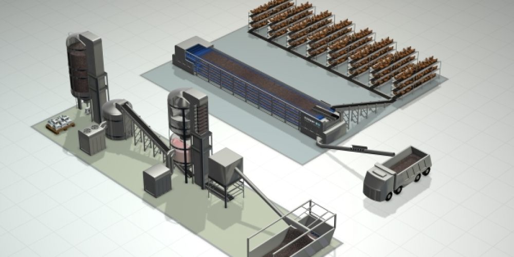 render image of drying and pelleting plant